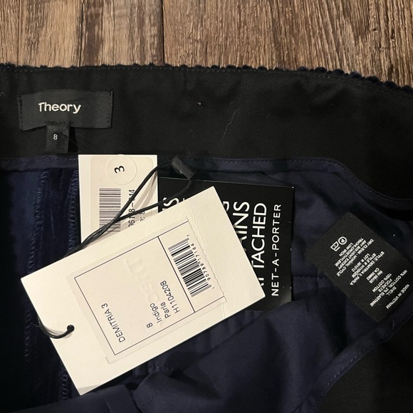 Theory Demitria 3 Corduroy Pant in Indigo Blue Women’s Size 8 NWT - Picture 5 of 7